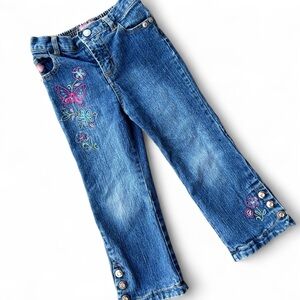Vintage Y2K Paris Blues Kids Blue Jeans with Embroidery